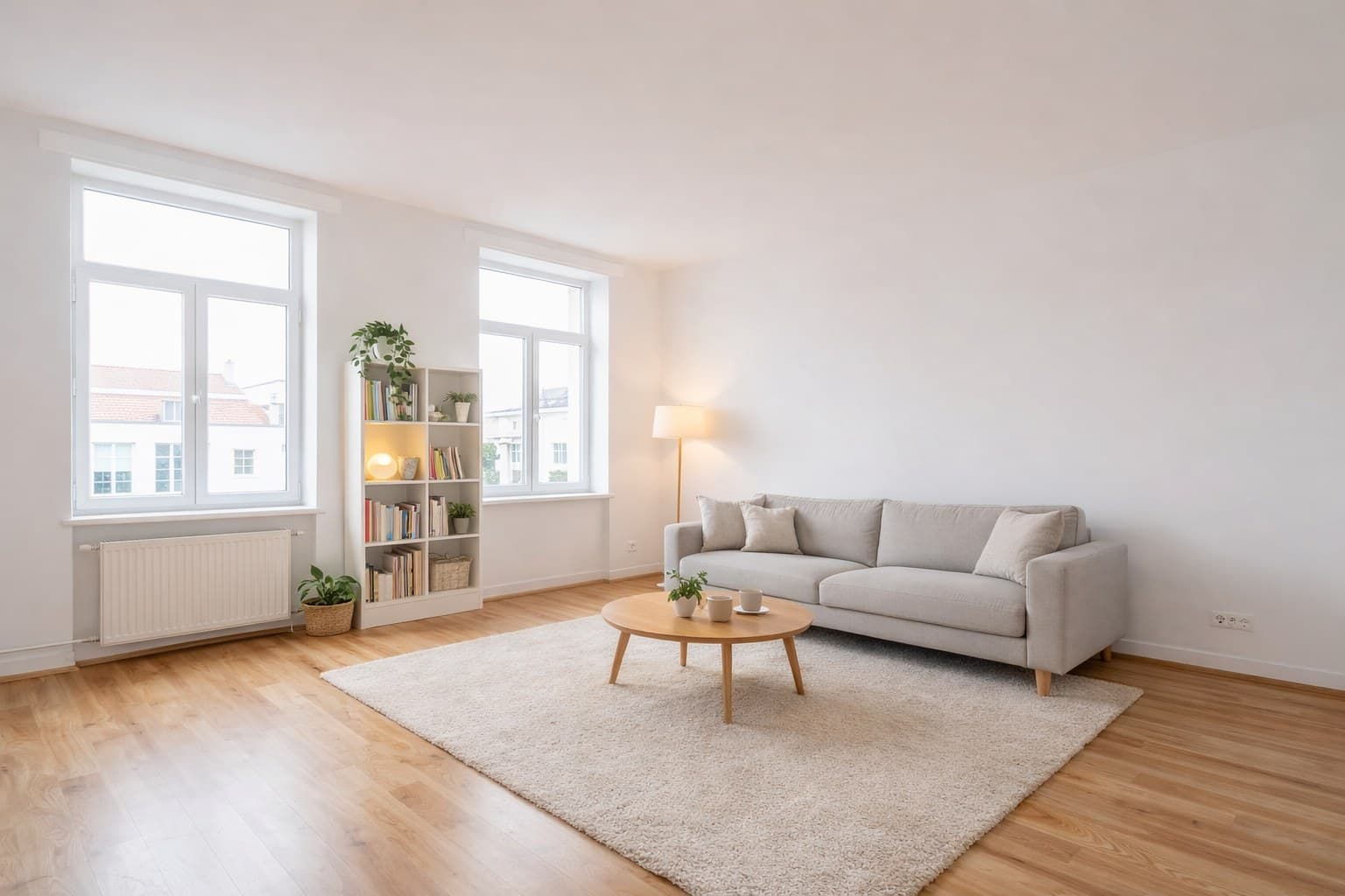 Raum nach Virtual Staging mit KI-Möblierung