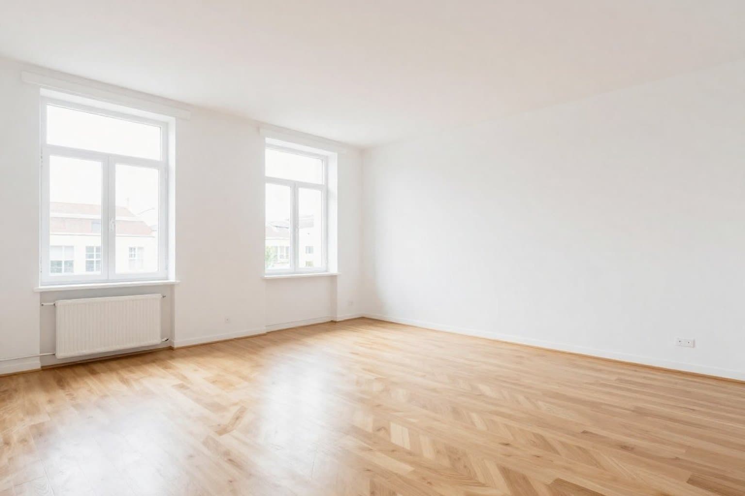 Leerer Raum vor Virtual Staging