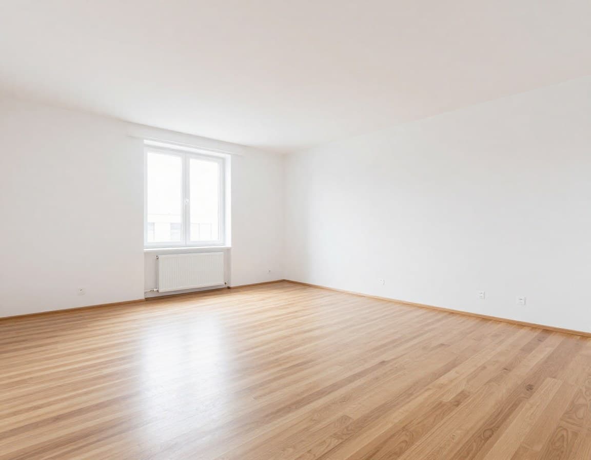 Aufgeräumter und entrümpelter Raum bereit für Besichtigungen und Fotos