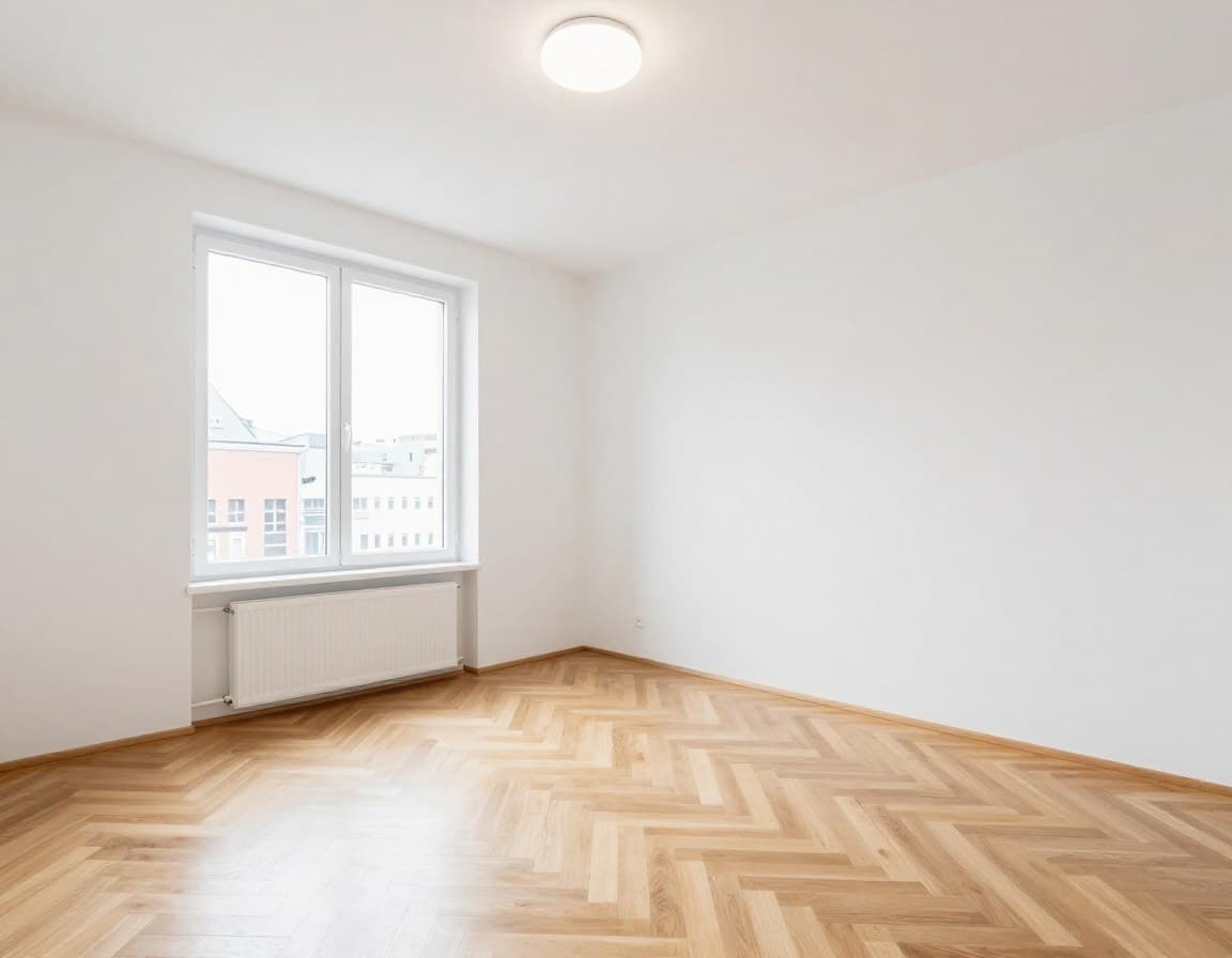 Virtual Staging Software Vergleich — Vorher-Nachher-Beispiel: leeres Schlafzimmer wird per KI möbliert