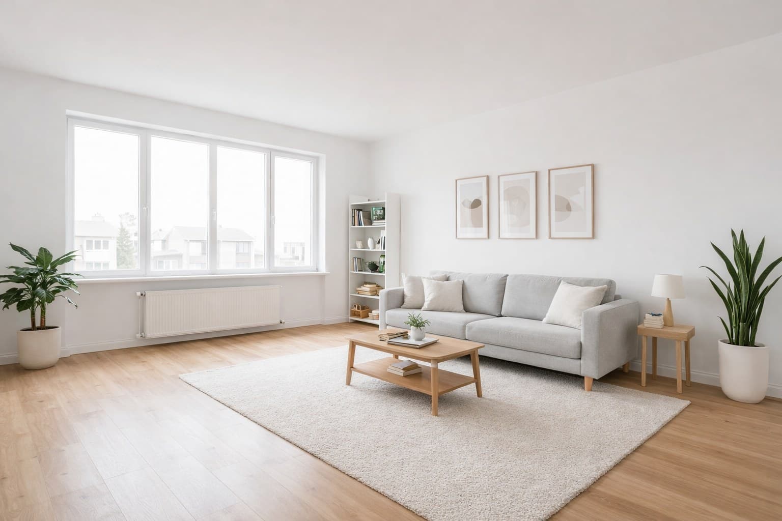 Raum nach Virtual Staging mit KI-Möblierung