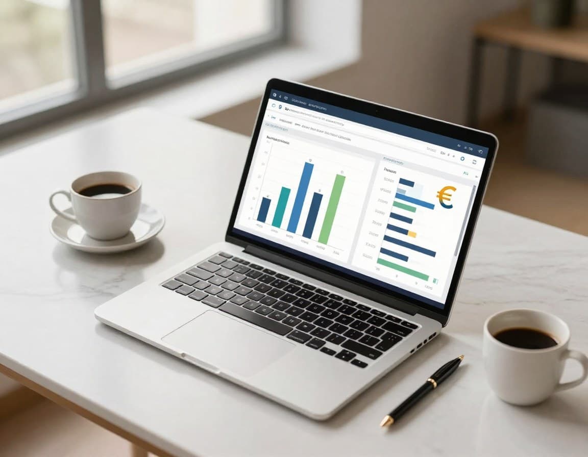 Preisvergleich-Dashboard für Virtual Staging Anbieter auf einem Laptop