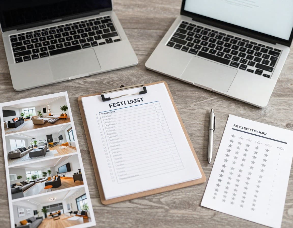 Virtual Staging Test-Methodik mit verschiedenen Räumen