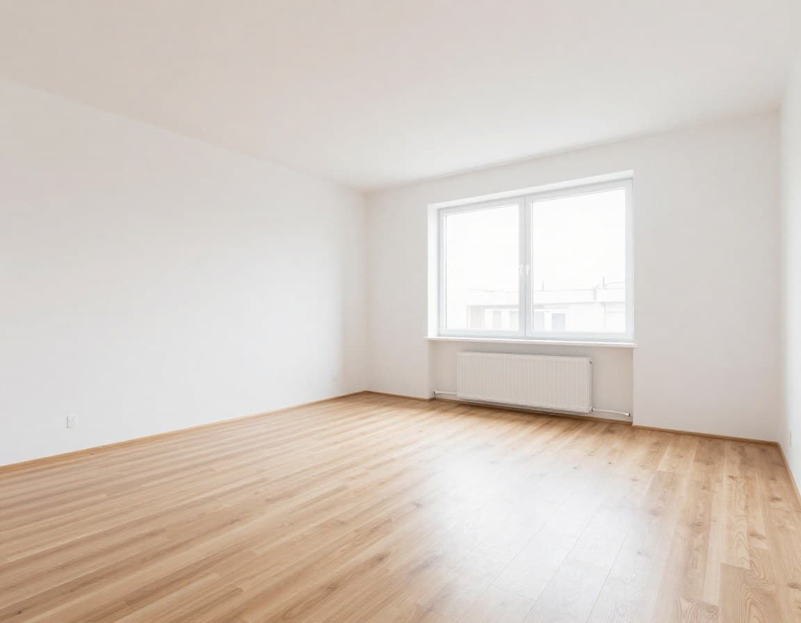Leeres Wohnzimmer einer bayerischen Wohnung vor dem Virtual Staging