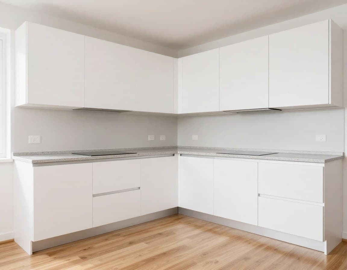 Leere deutsche Küche vor Virtual Staging