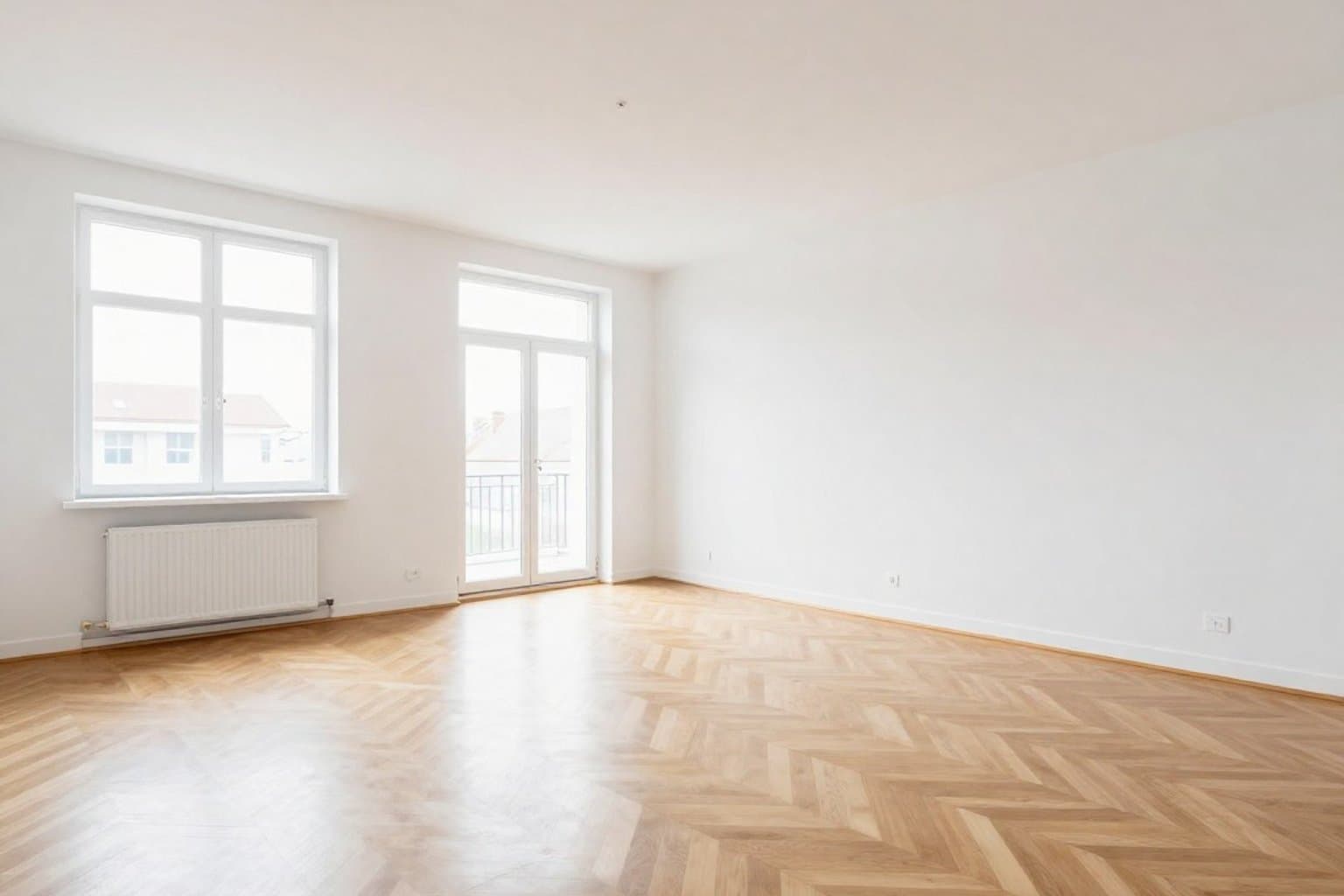 Leerer Raum vor Virtual Staging