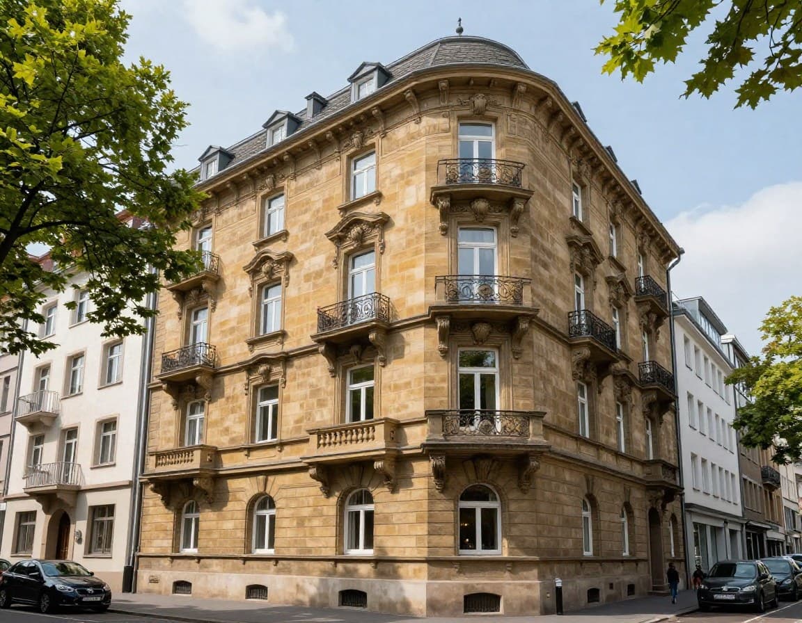 Elegantes Wohnhaus in der Düsseldorfer Altstadt mit Jugendstilfassade