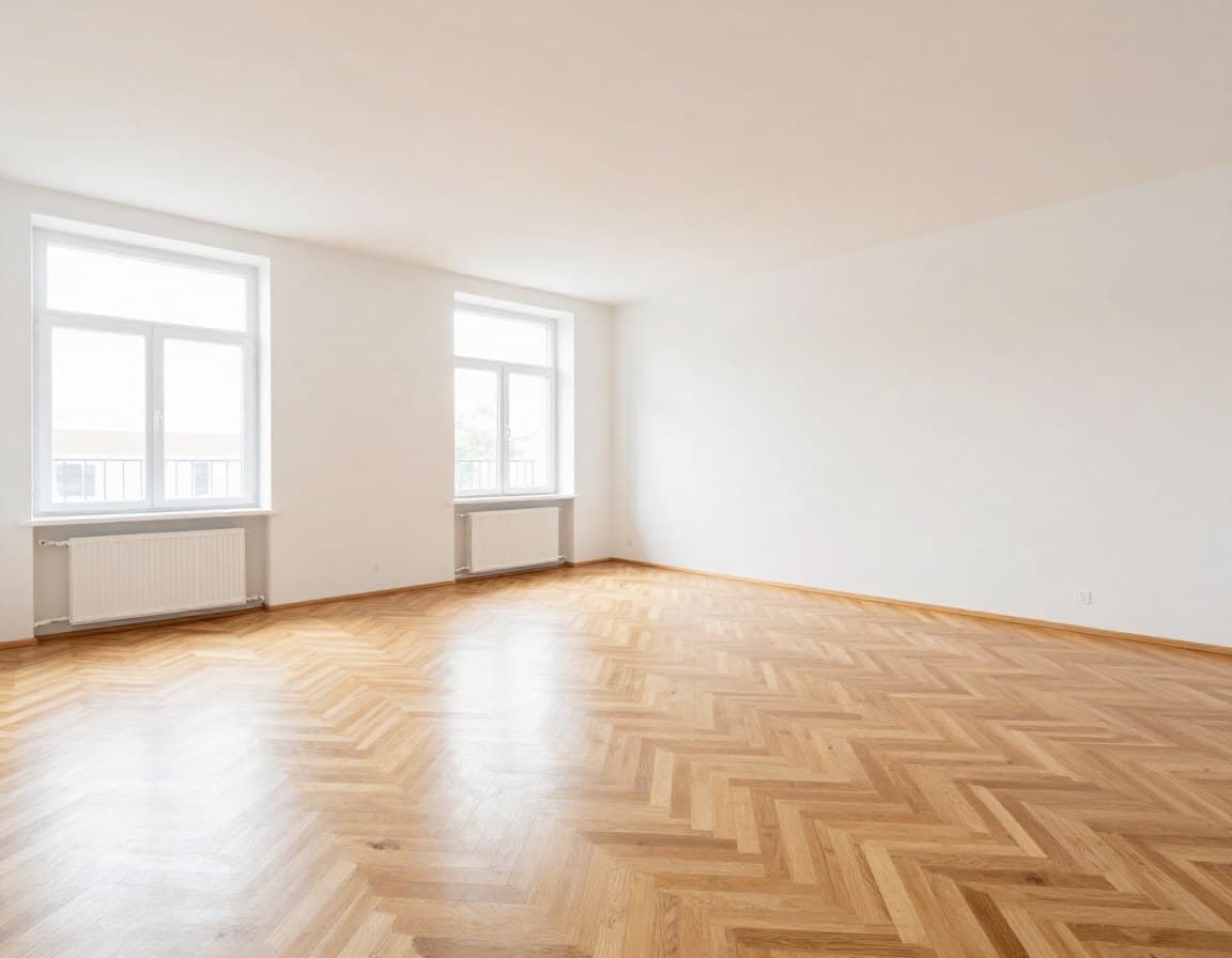 Leeres Wohnzimmer einer NRW-Wohnung vor dem Virtual Staging