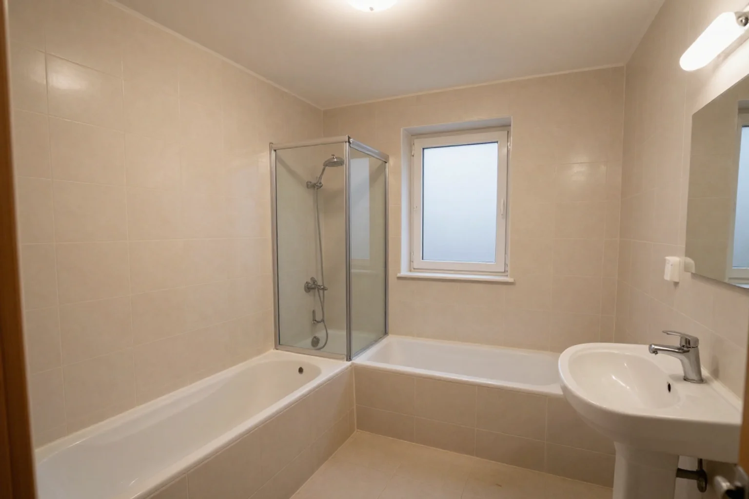 Leeres Badezimmer vor Virtual Staging