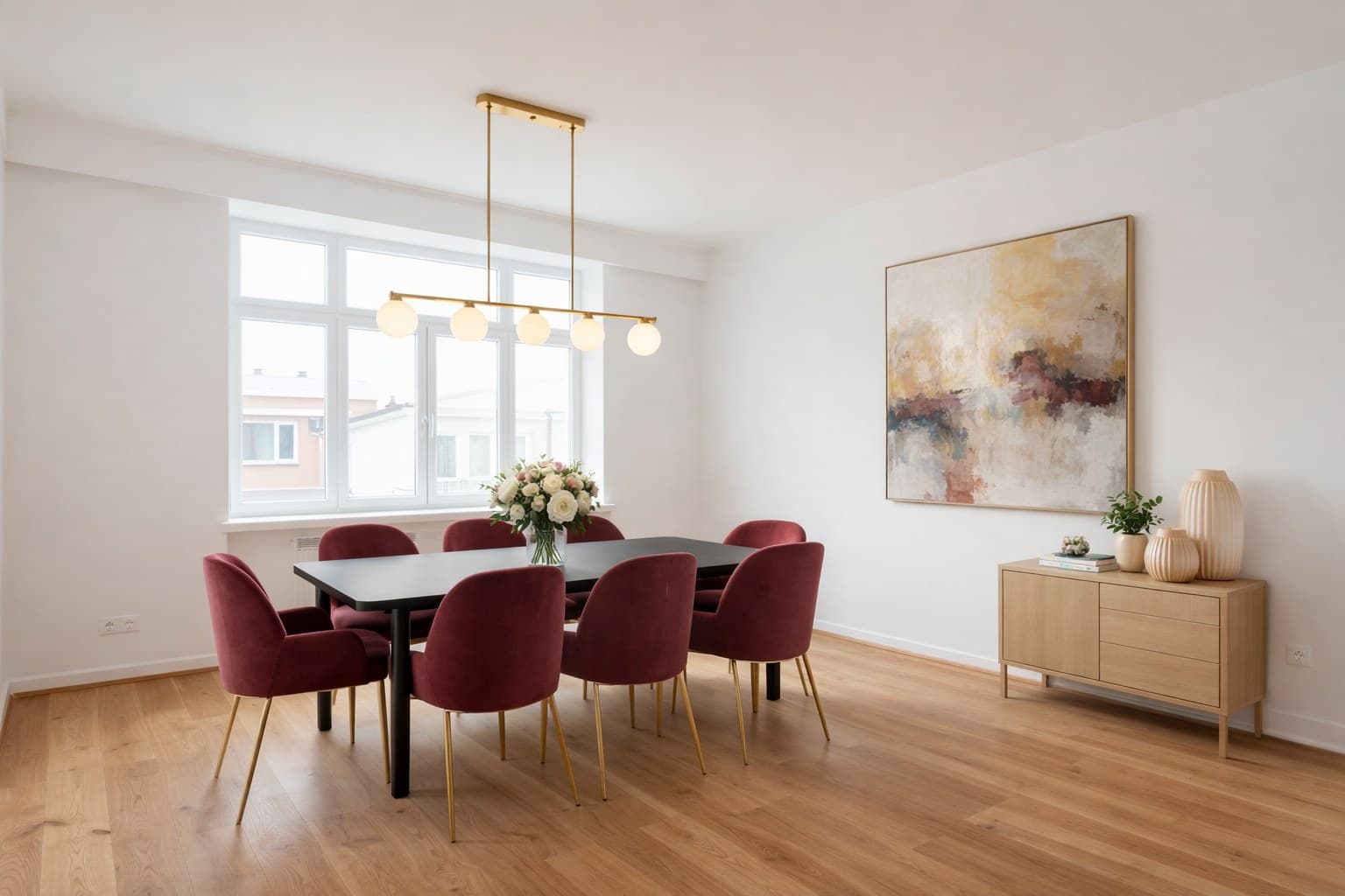 Esszimmer nach Virtual Staging mit KI-Möblierung