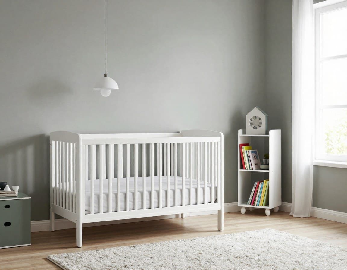 Gender-neutrales Kinderzimmer mit Greige-Tönen und skandinavischem Stil, professionell gestaged