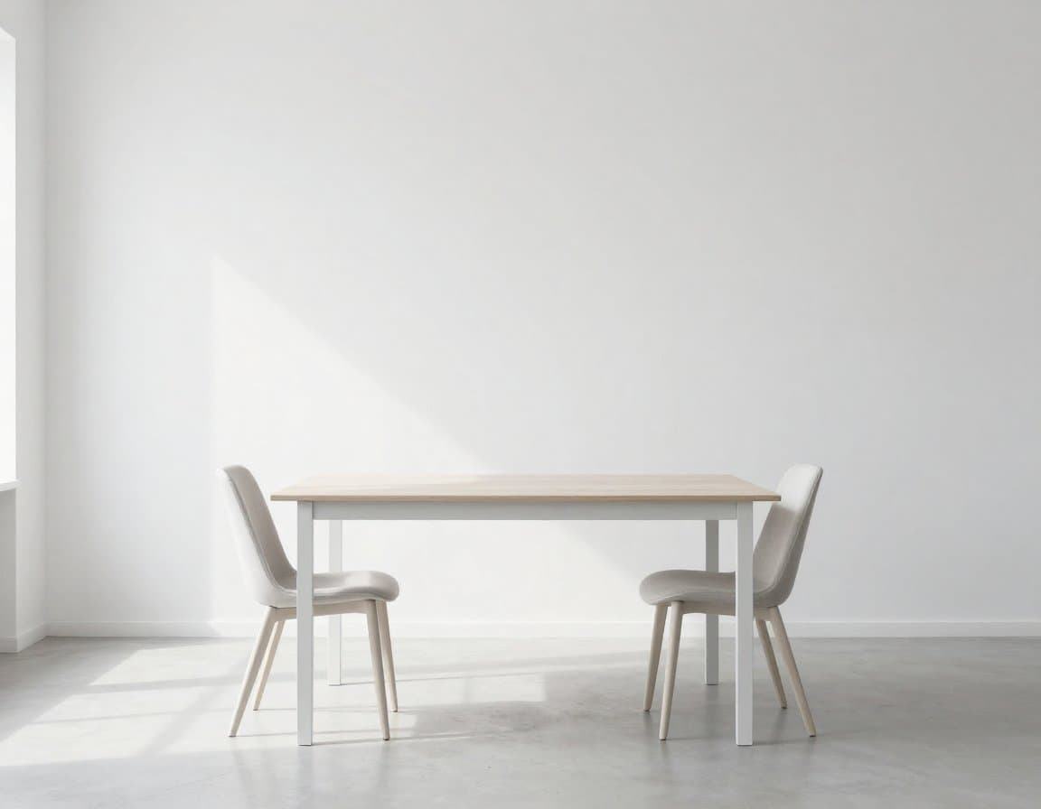 Minimalistisch gestagtes Esszimmer