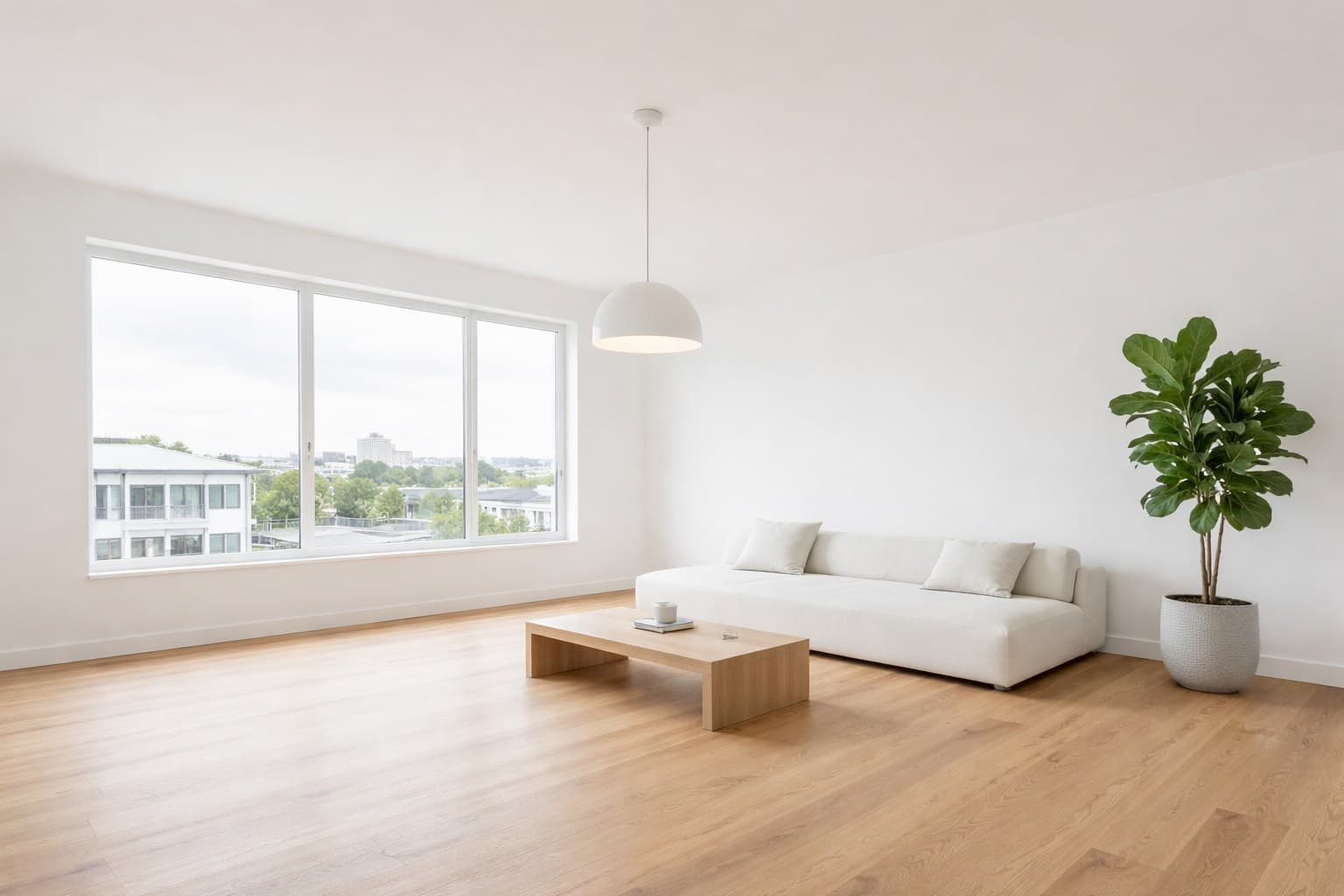 Raum nach minimalistischem Virtual Staging
