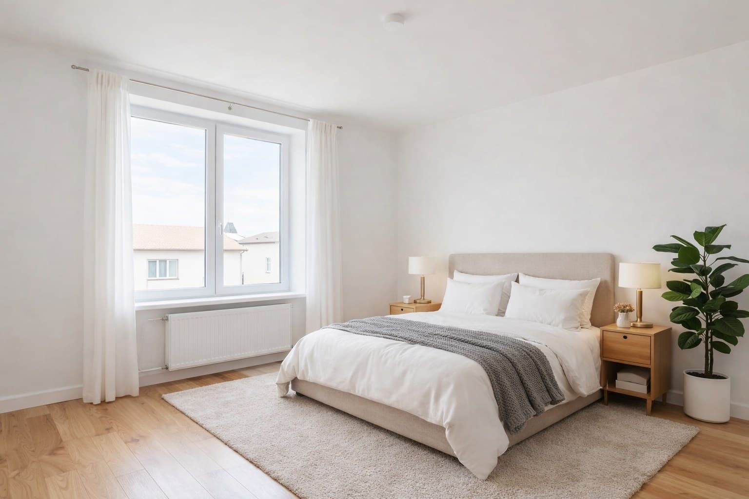 Schlafzimmer nach Virtual Staging mit KI-Möblierung