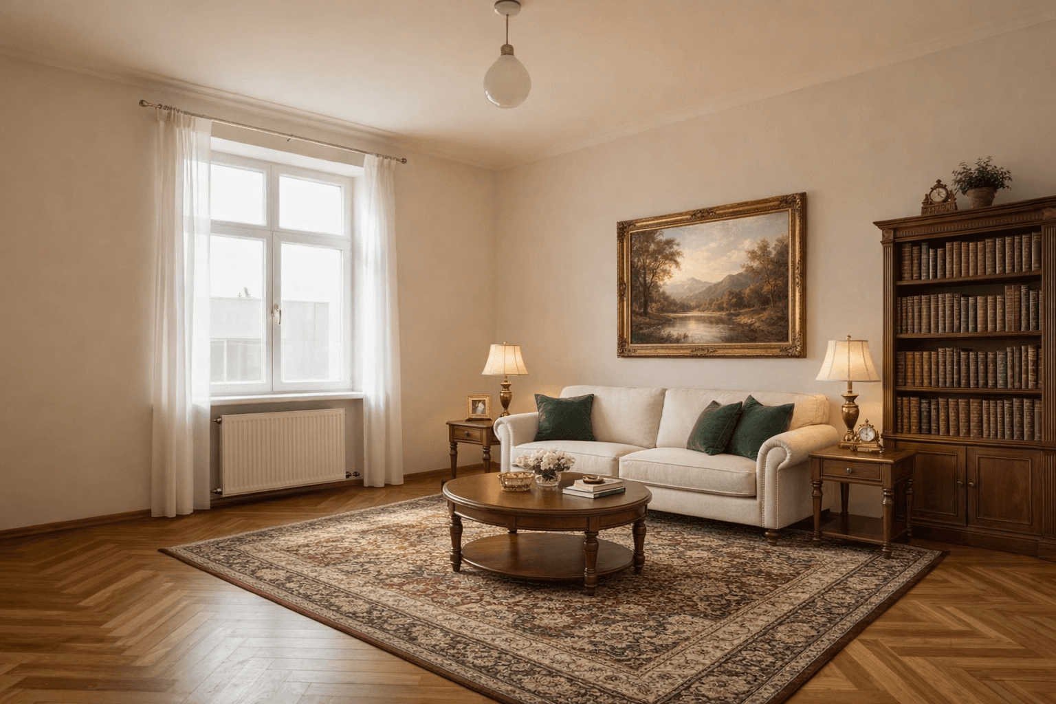 Raum nach Virtual Staging mit KI-Möblierung