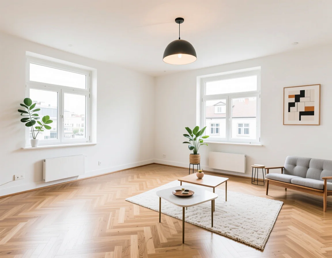 Raum nach skandinavischem Virtual Staging