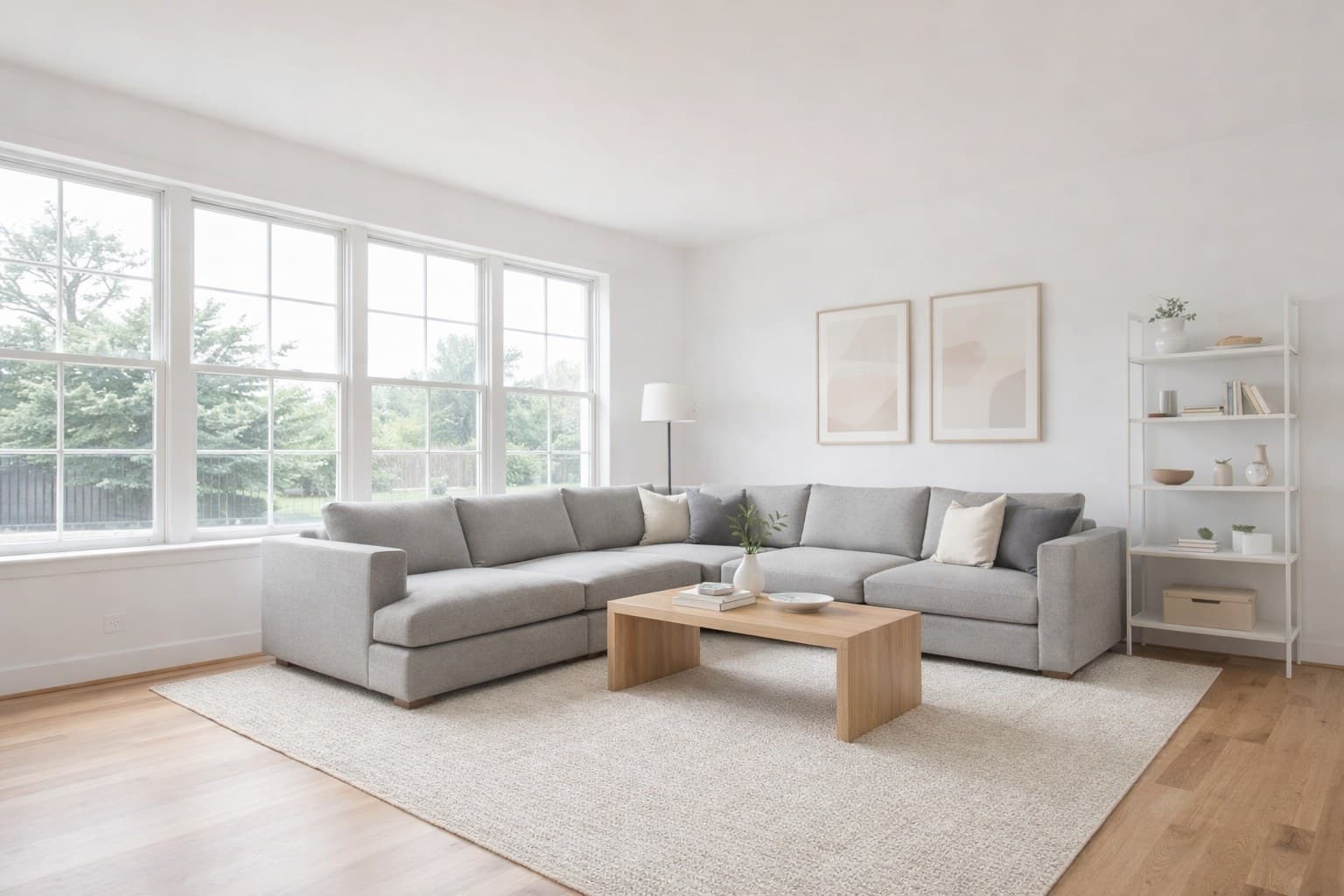 Raum nach Virtual Staging mit KI-Möblierung