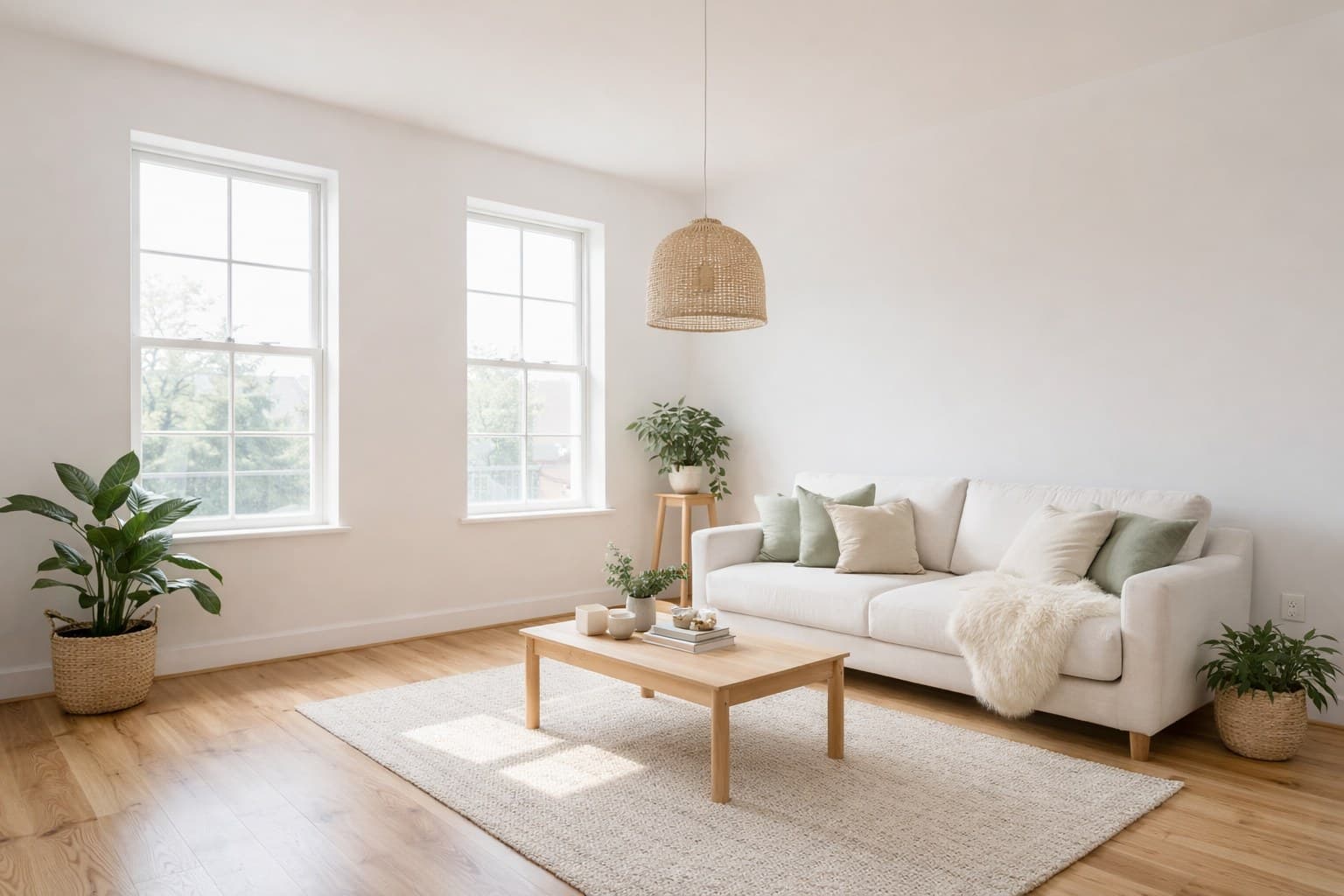 Raum nach Virtual Staging mit KI-Möblierung