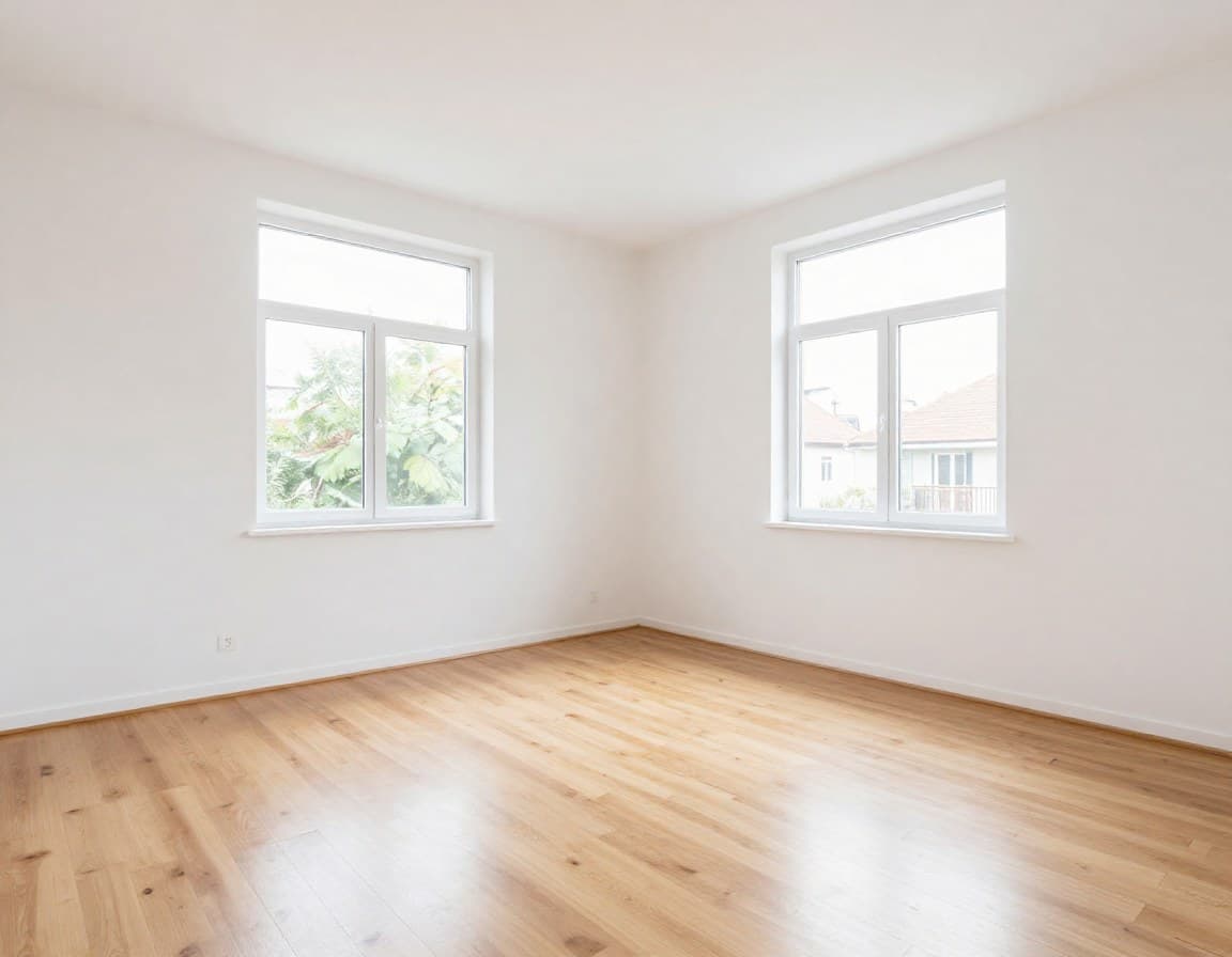 Leerer Raum vor virtuellem Staging