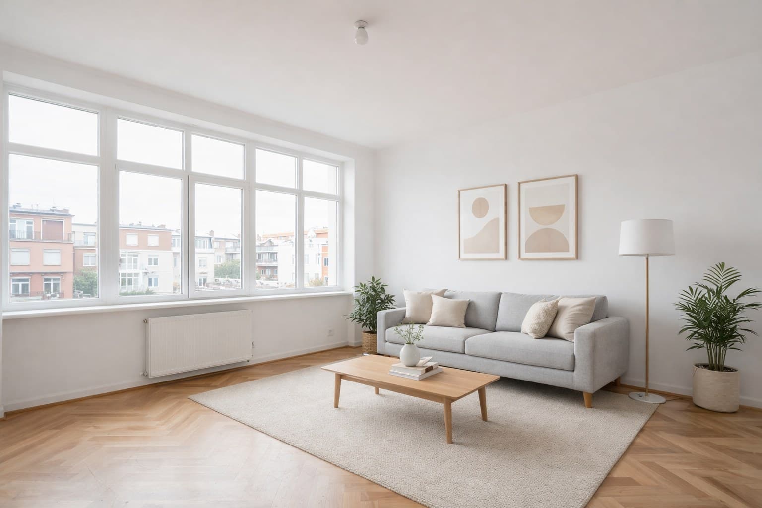 Möbliertes Zimmer nach der KI-Raumgestaltung fürs Exposé (Nachher)
