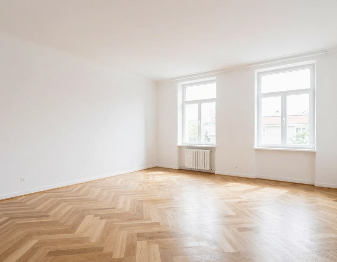 Leeres Wohnzimmer vor dem virtuellen Staging — BoxBrownie Alternative ImmoStage