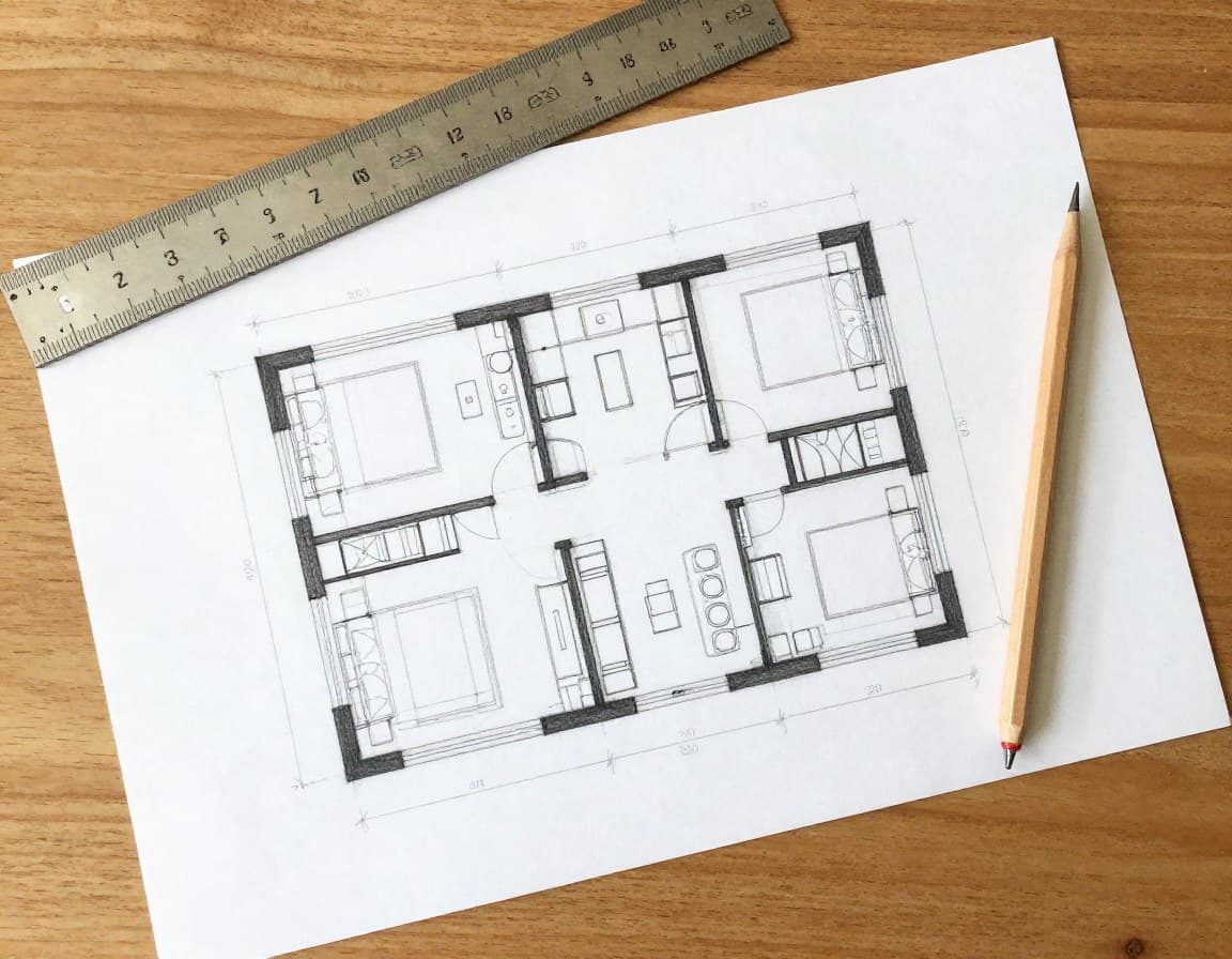 Leerer Raum vor Virtual Staging