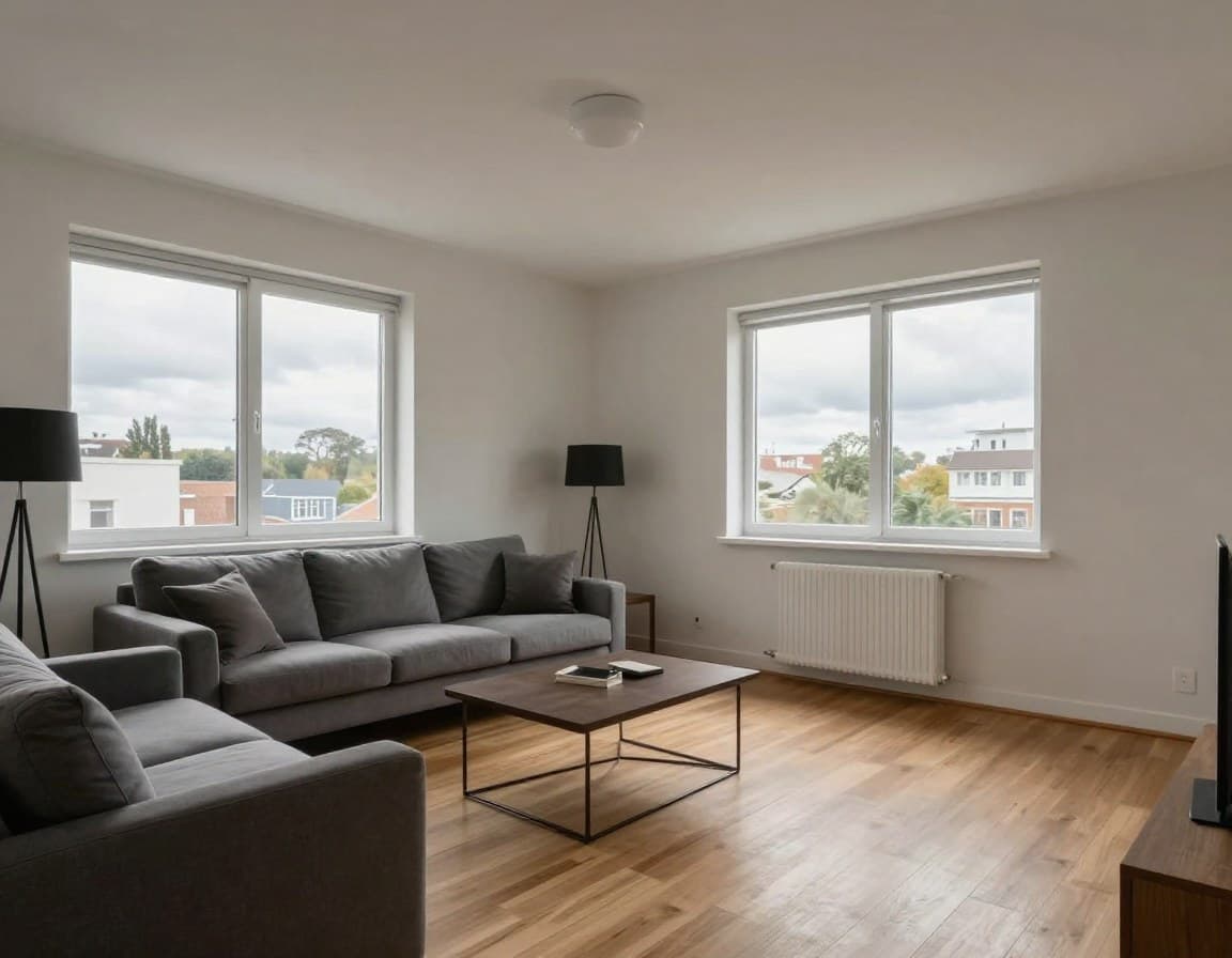 Leerer Raum vor Virtual Staging