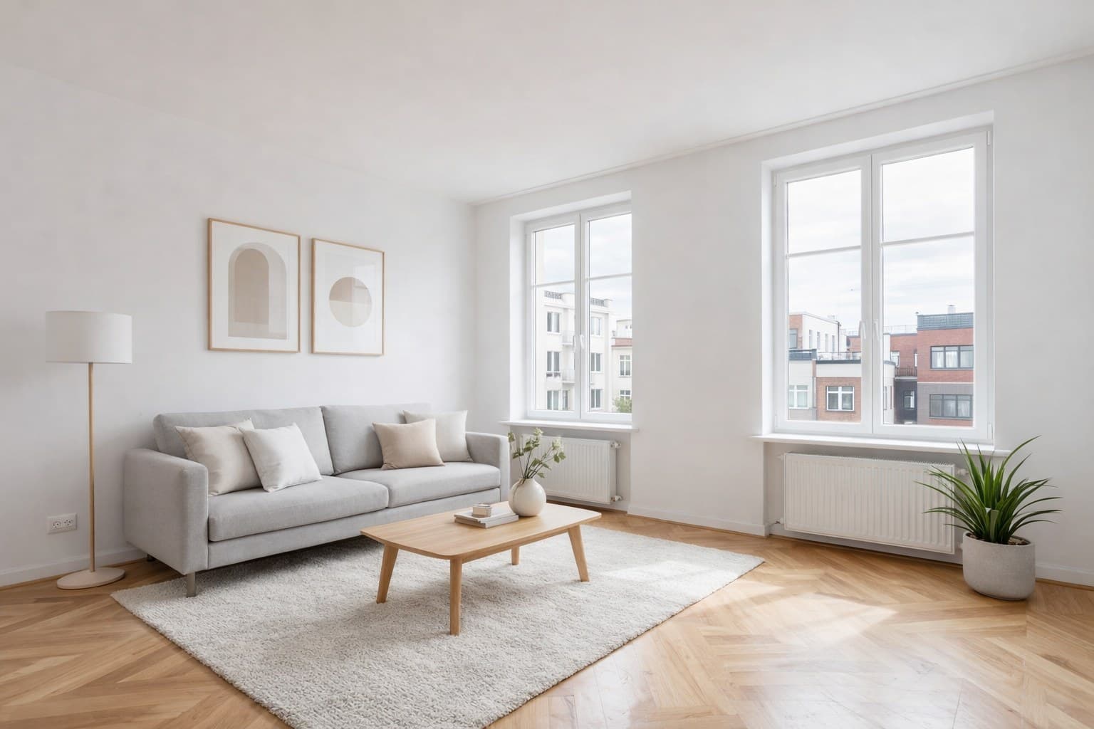Raum nach Virtual Staging mit KI-Möblierung