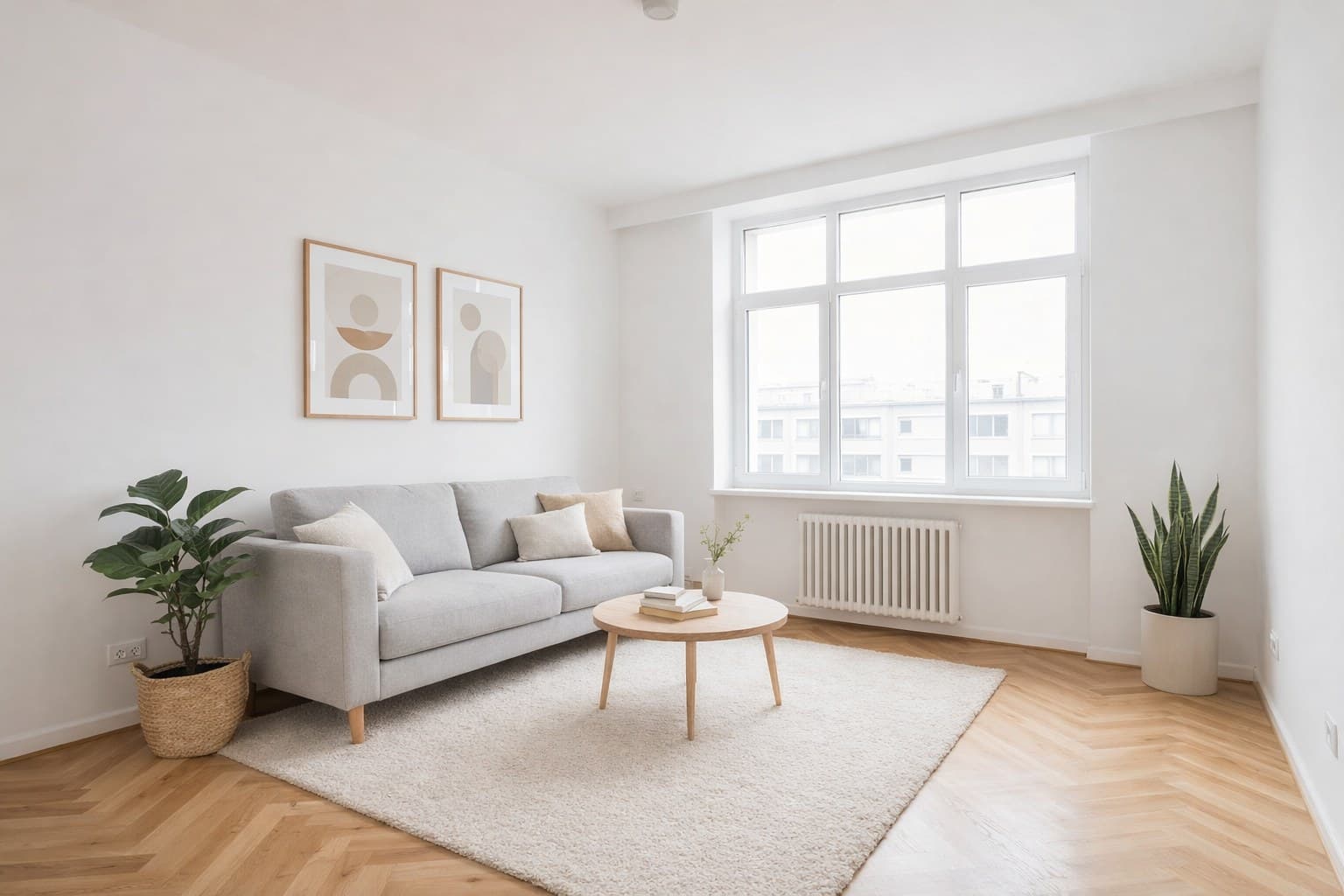 Raum nach Virtual Staging mit KI-Möblierung