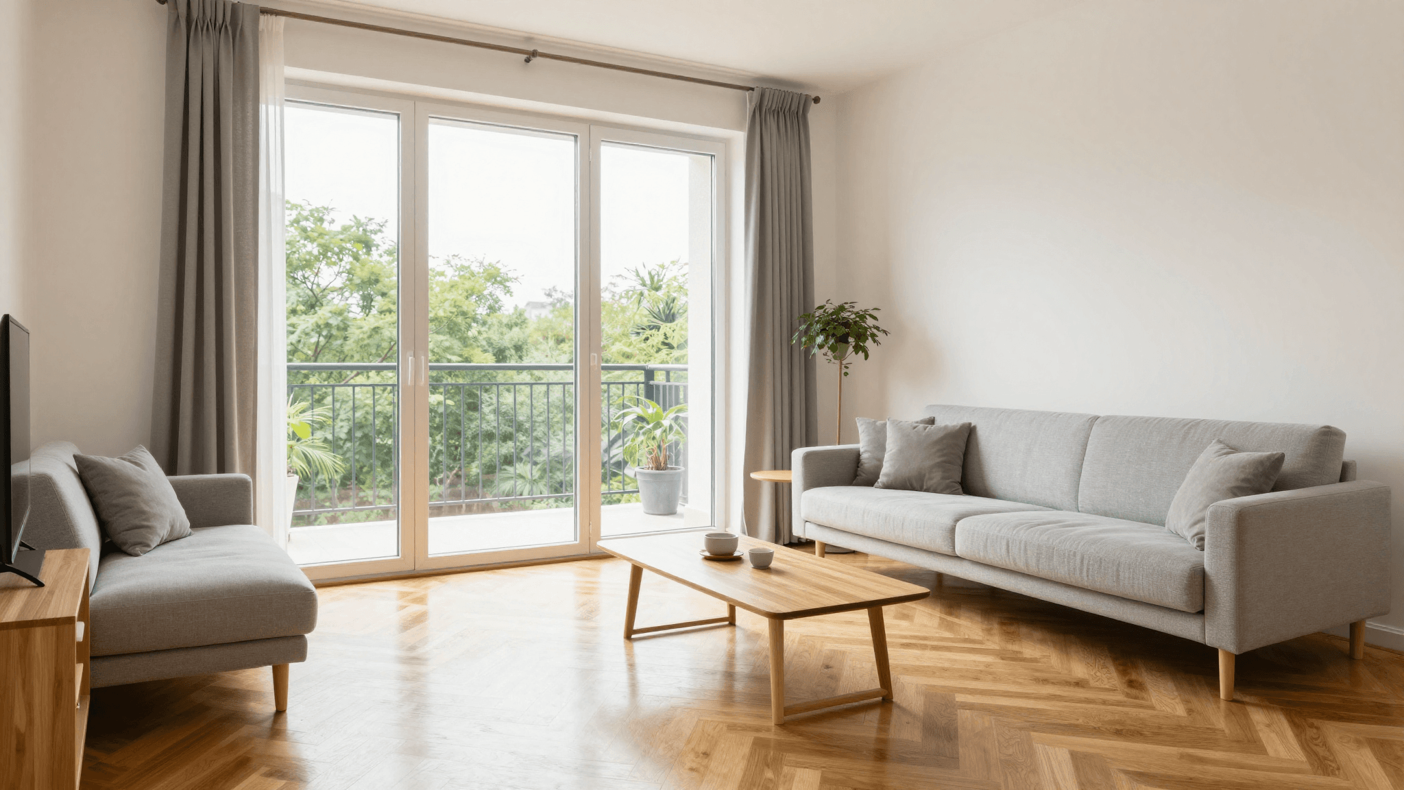 Modern eingerichtete Eigentumswohnung mit Balkon, Eichenparkett und Tageslicht