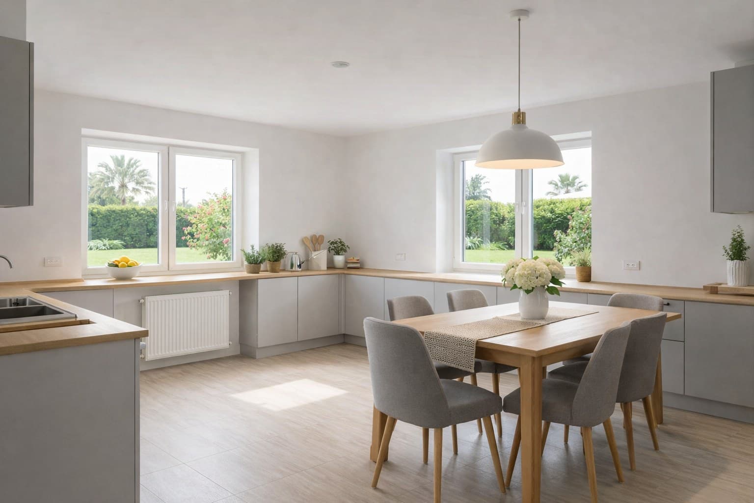 Raum nach Virtual Staging mit KI-Möblierung