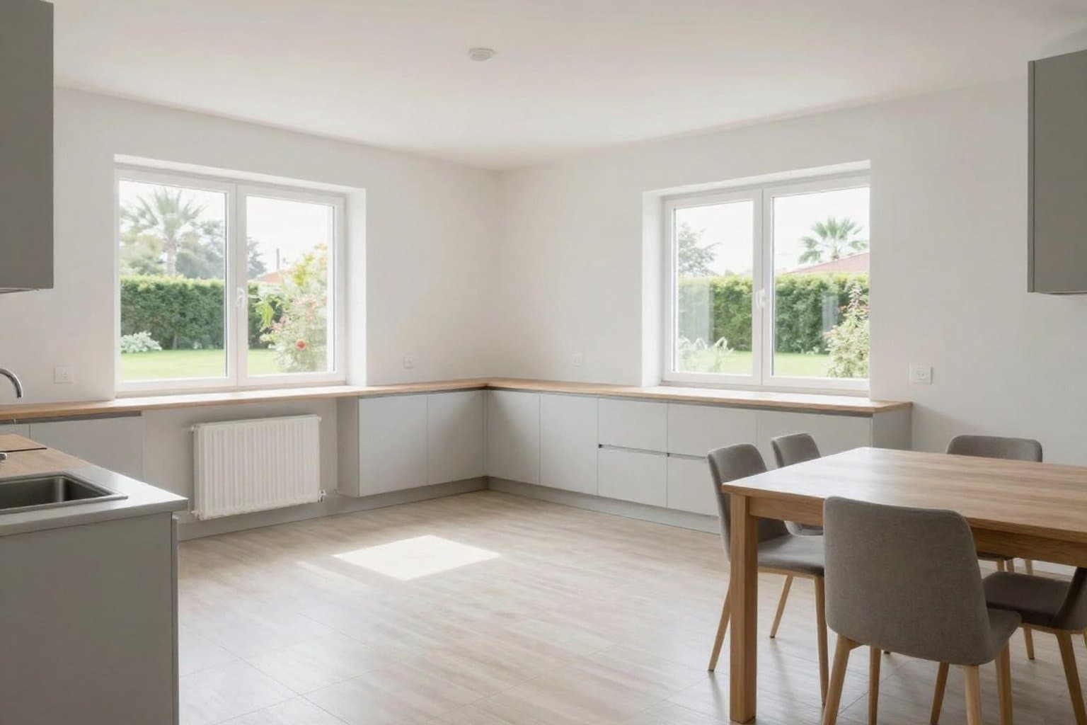 Leerer Raum vor Virtual Staging