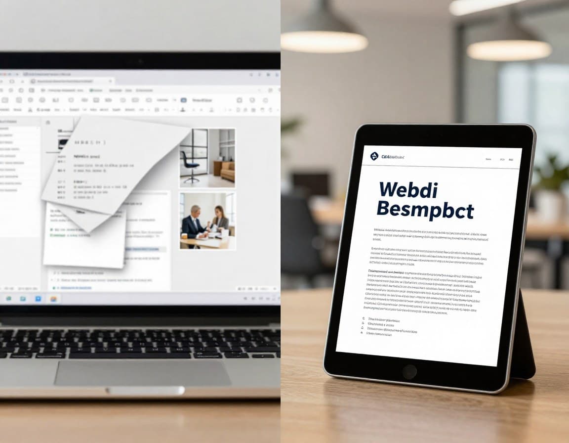 Vergleich: Word-Exposé mit Formatierungsproblemen vs. professionelles PDF-Exposé