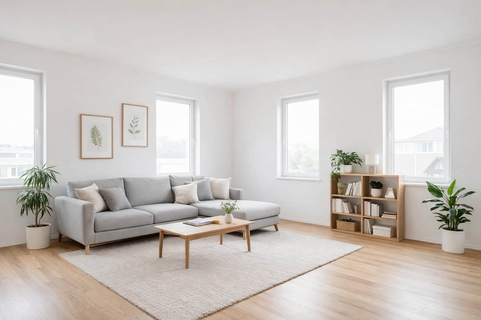 Raum nach Virtual Staging mit KI-Möblierung