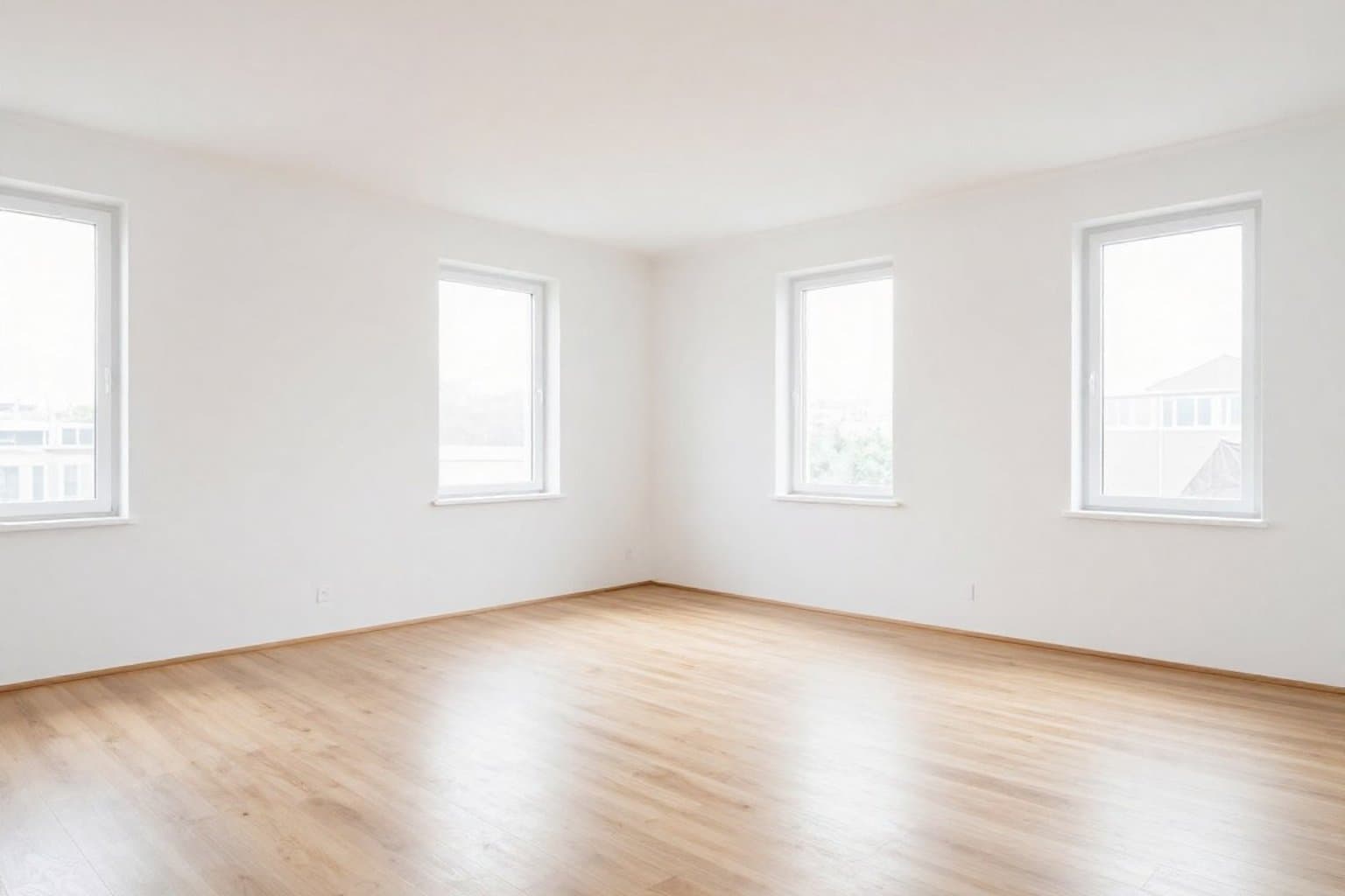 Leerer Raum vor Virtual Staging
