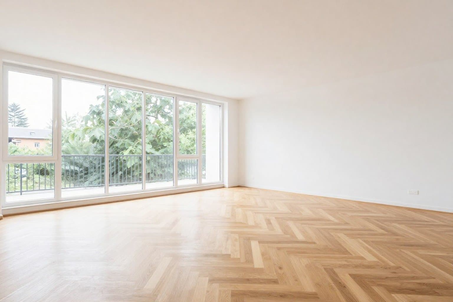Leerer Raum vor Virtual Staging