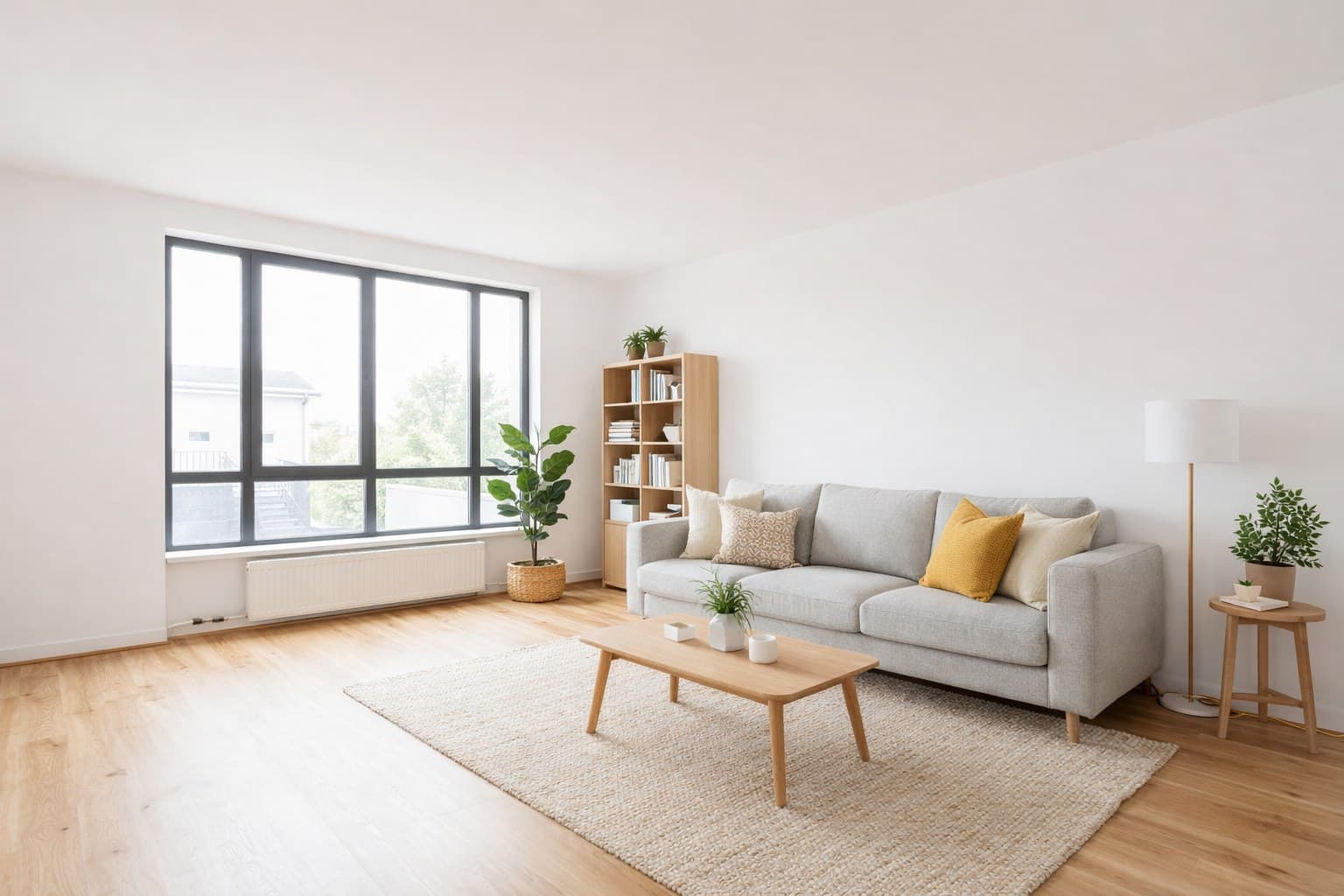 Raum nach Virtual Staging mit KI-Möblierung