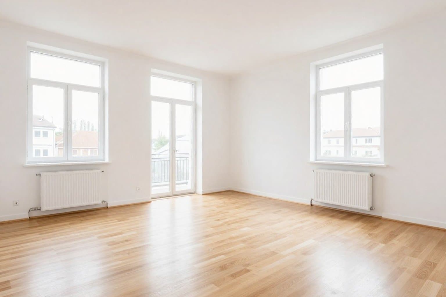 Leerer Raum vor Virtual Staging