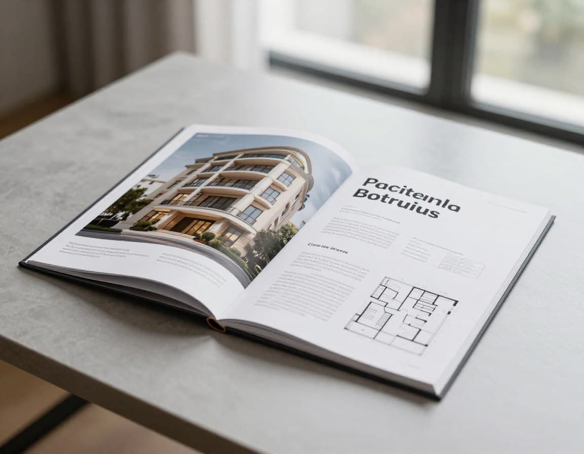 Professionelles Immobilien-Expose mit Titelseite und Grundriss
