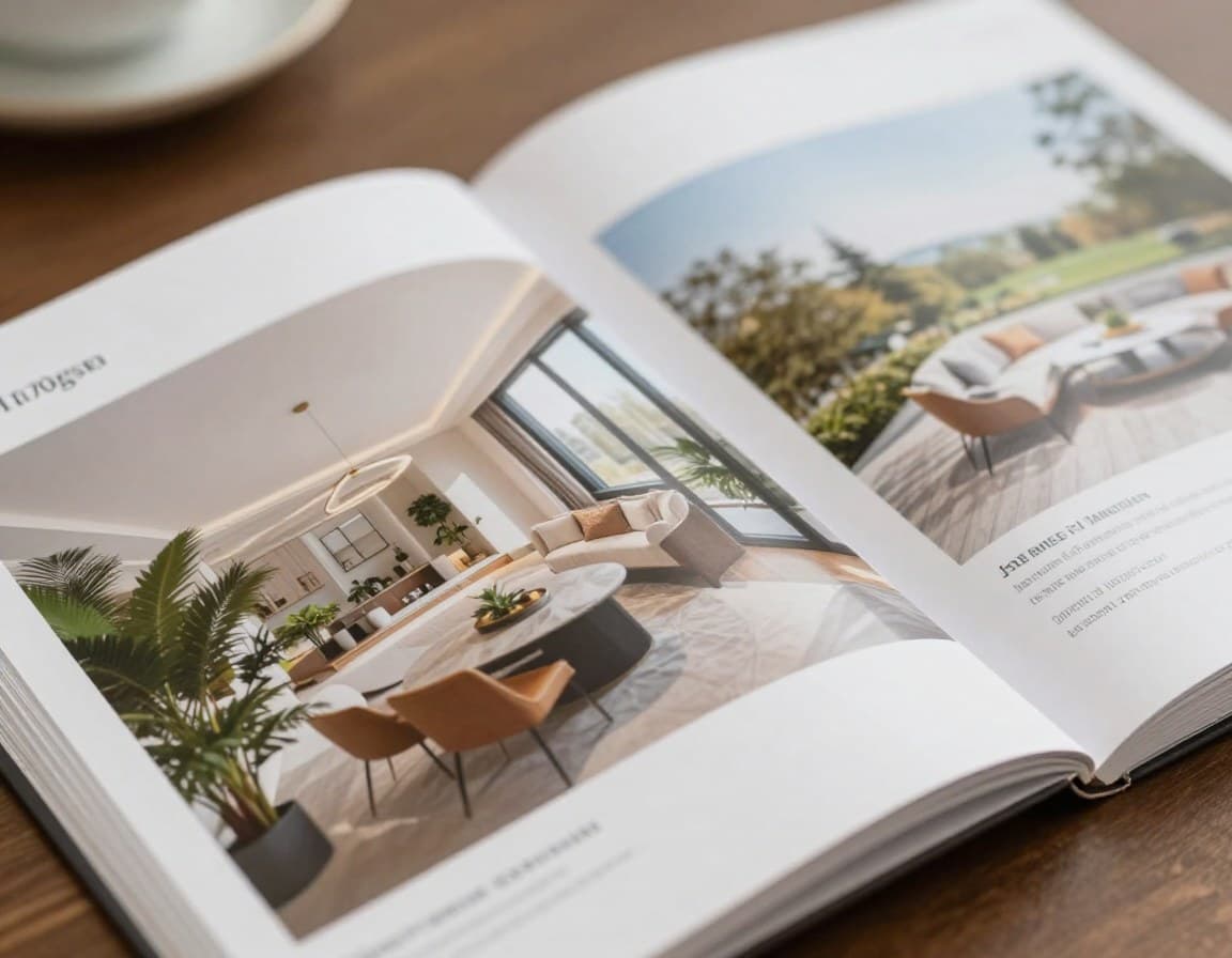 Detailansicht eines professionellen Immobilien-Exposés mit hochwertigem Druck und Layout