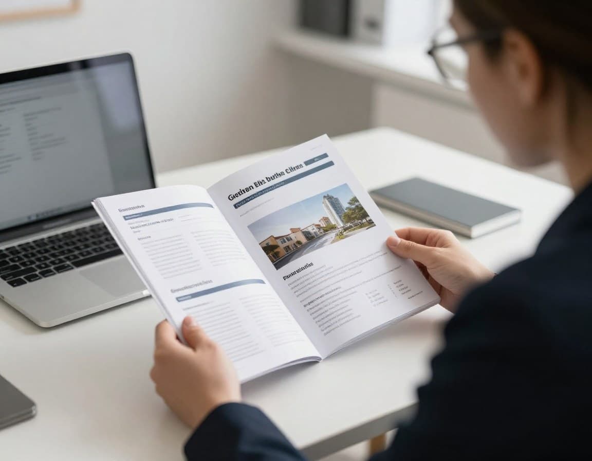 Immobilienmakler erstellt professionelles Exposé mit Vorlage in deutschem Büro