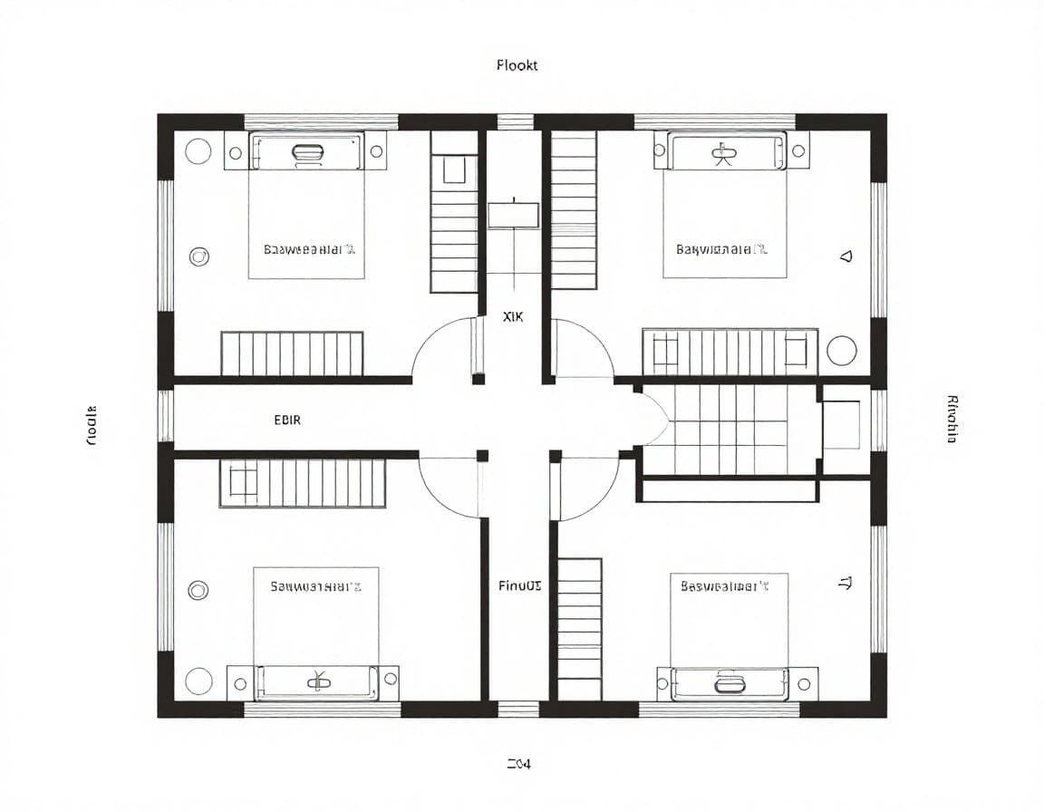 Grundriss eines Mehrfamilienhauses — Übersicht aller Wohneinheiten pro Etage