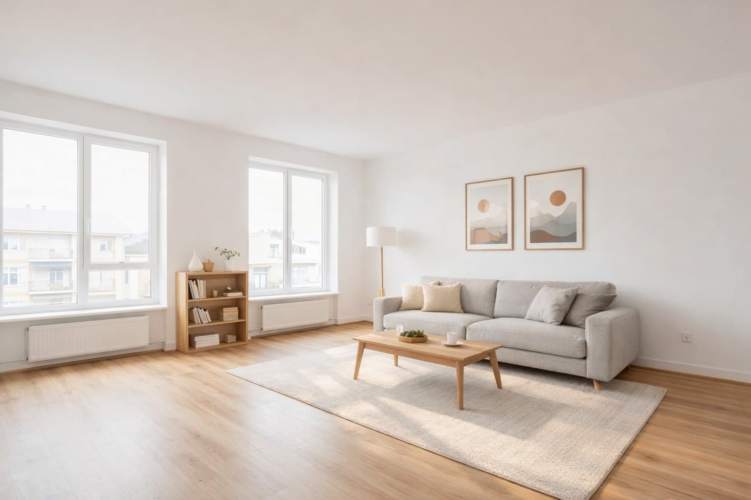 Raum nach Virtual Staging mit KI-Möblierung