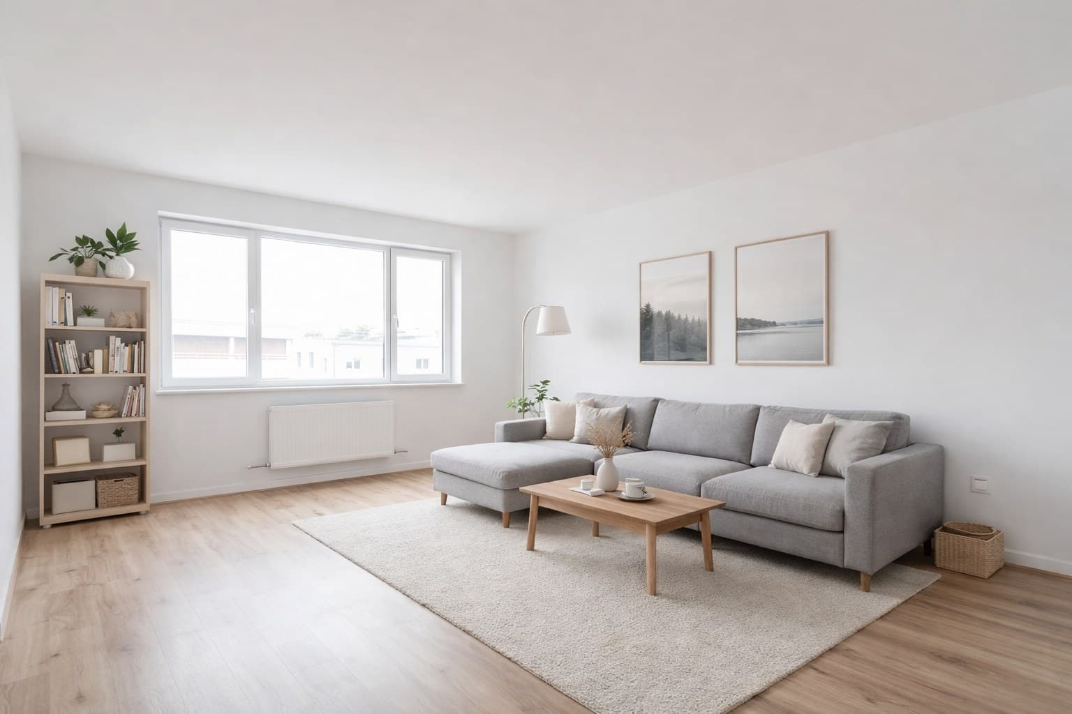 Raum nach Virtual Staging mit KI-Möblierung
