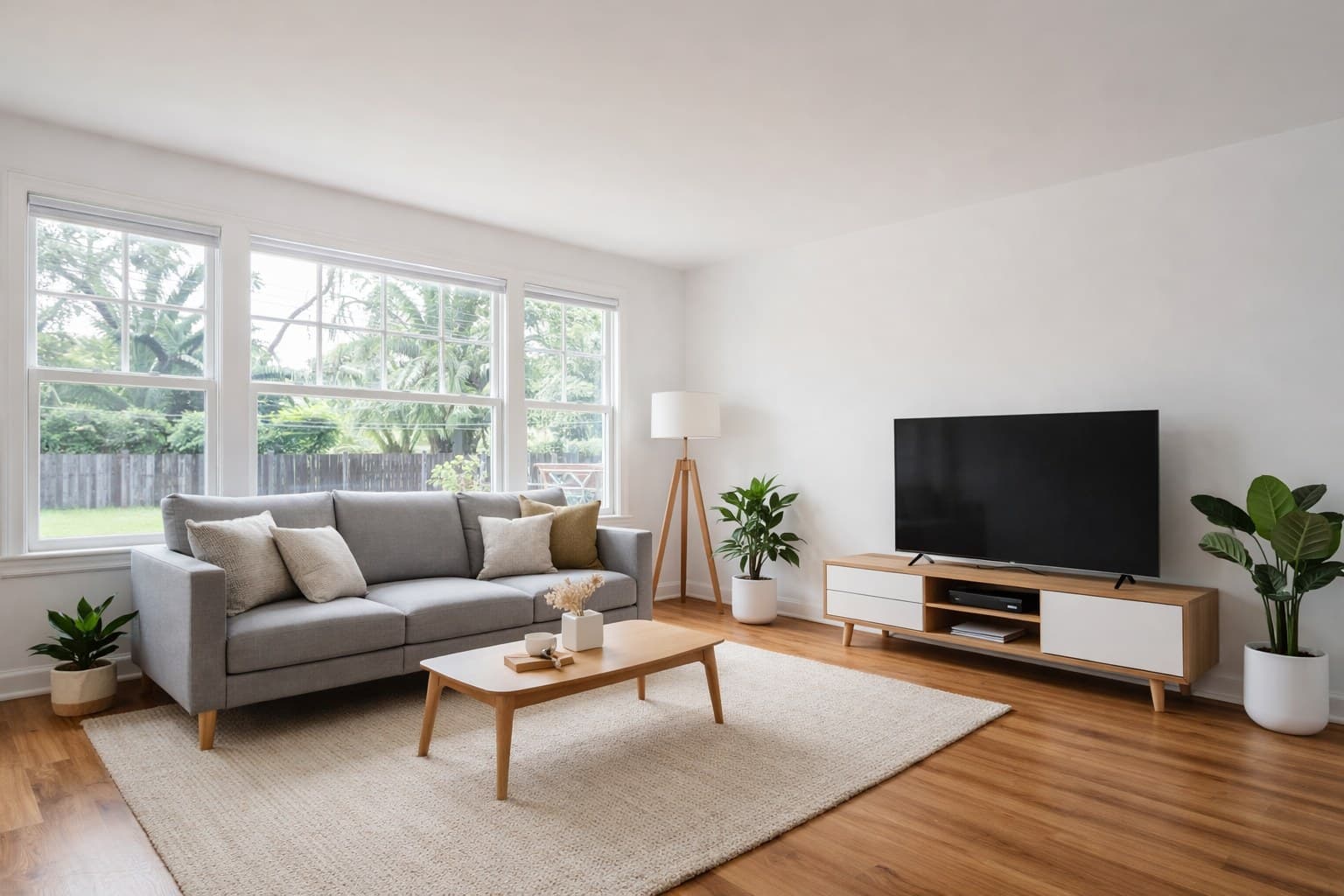 Raum nach Virtual Staging mit KI-Möblierung