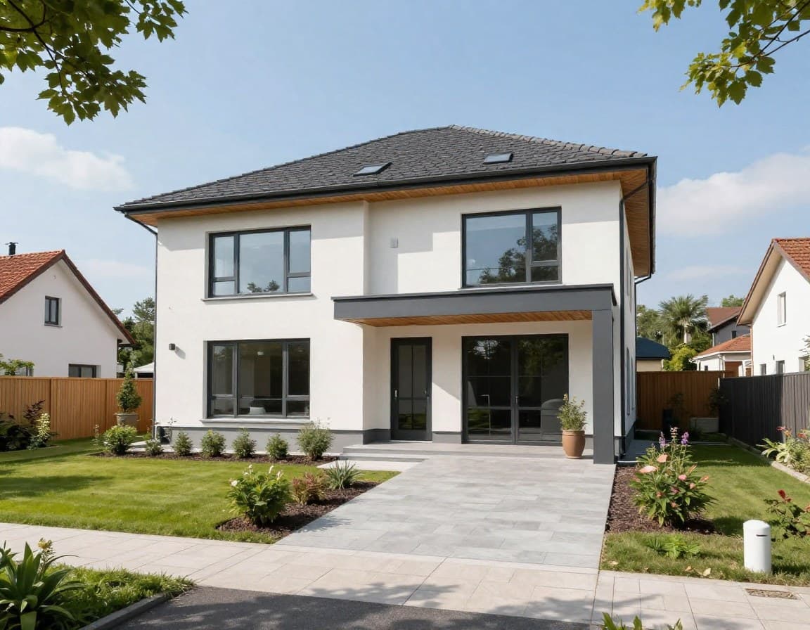 Einfamilienhaus mit 200 Quadratmeter Wohnfläche - typisches deutsches Design
