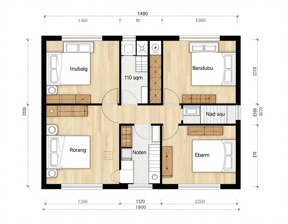 4-Zimmer-Altbauwohnung Grundriss mit hohen Decken