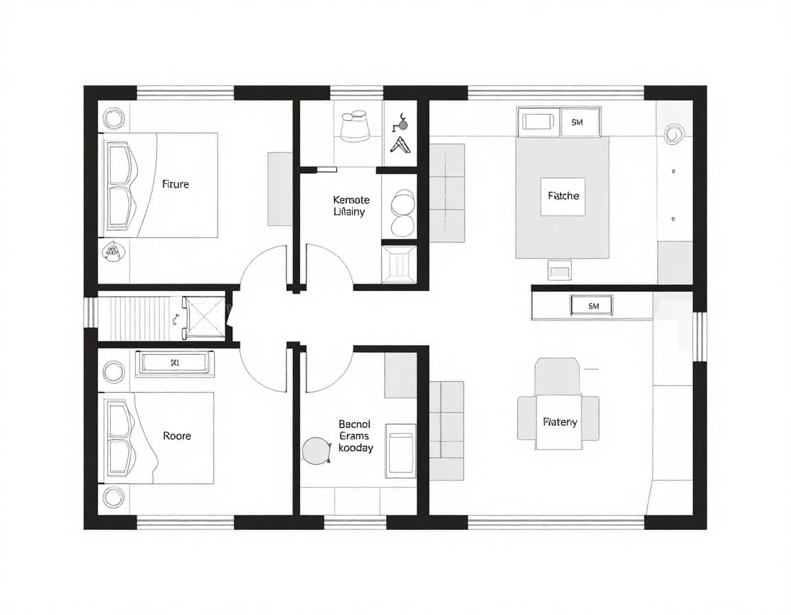 4-Zimmer-Wohnung Grundriss für Familien mit zwei Kinderzimmern