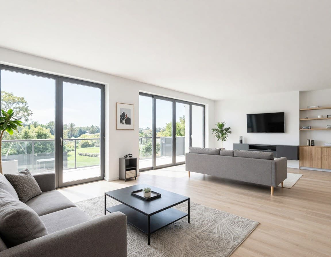 5-Zimmer-Wohnung Grundriss mit offener Wohnküche und 4 Schlafzimmern