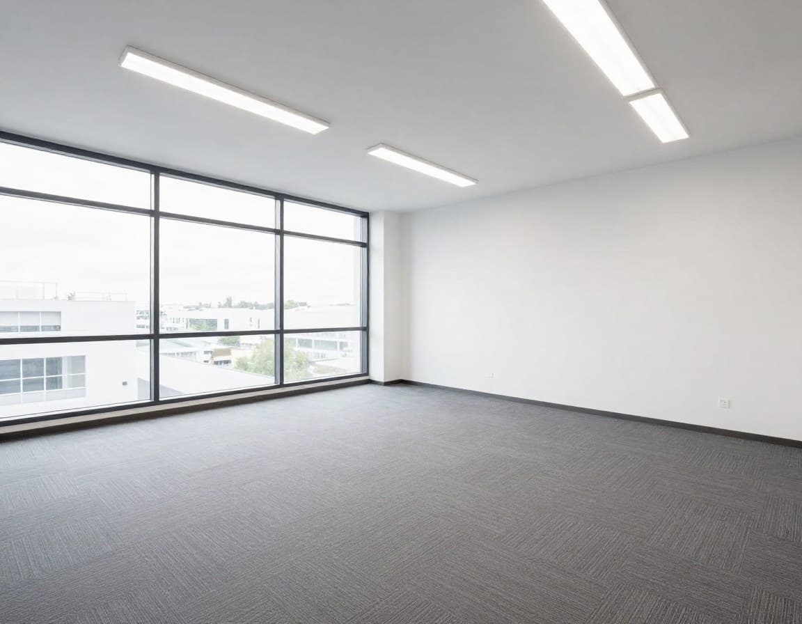 Leere Bürofläche vor Virtual Staging ohne Möblierung